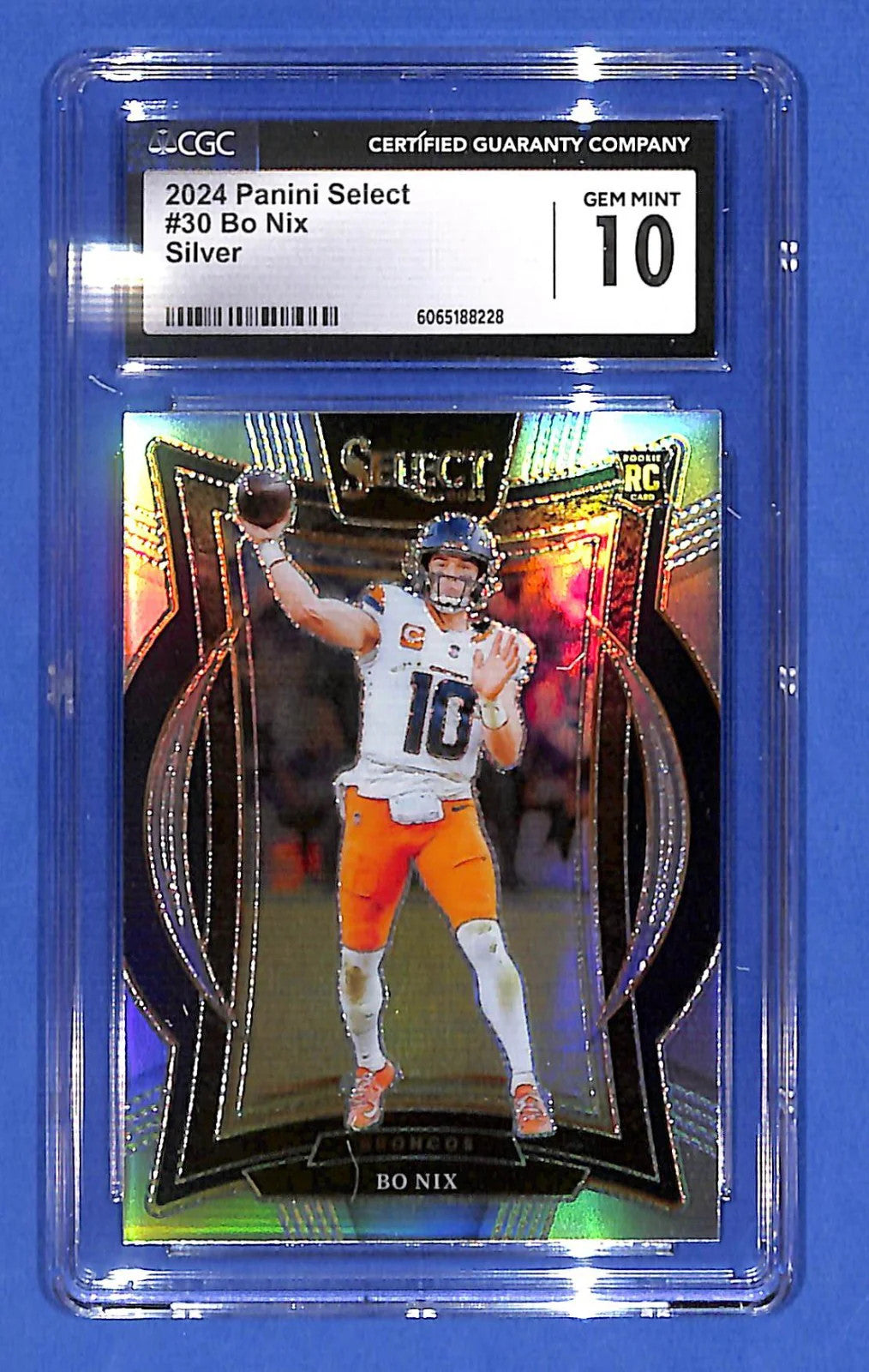 2024 Panini Select - Concourse Bo Nix #30 Silver Prizm (RC) CGC 10