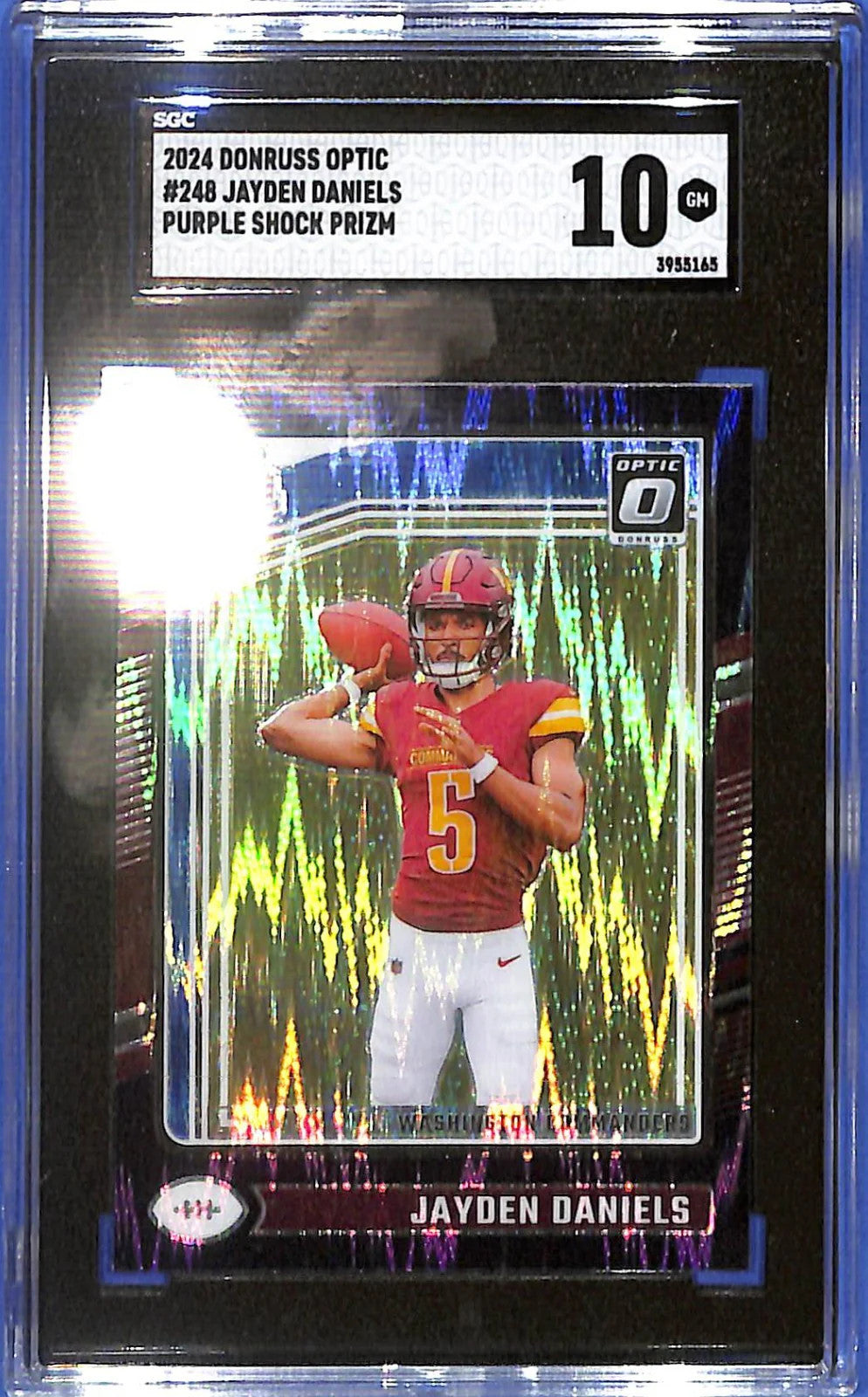 2024 Donruss Optic Jayden Daniels Rated Rookie RC Purple Shock SGC 10 – VSM Sports Card Outlet