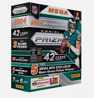 2024 Panini Prizm Retail NFL Mega Box - Neon Green Pulsar
