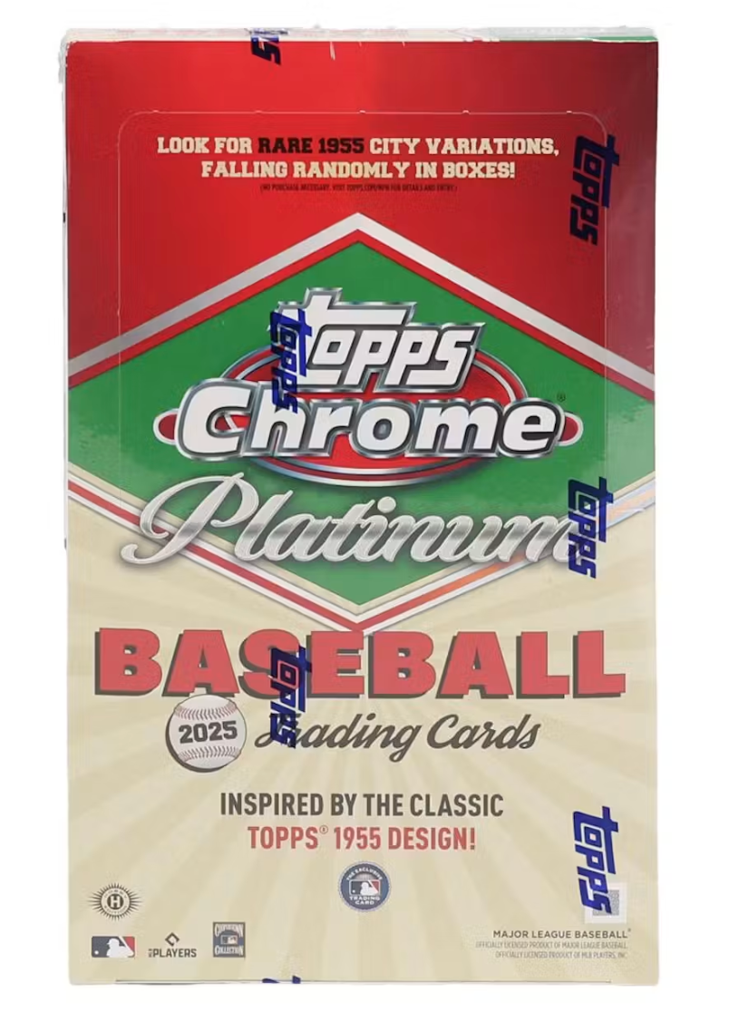 rare baseball cards 2025 Topps Chrome Platinum Anniversary Hobby Box Size:5.9*8.6 cm  (R2 Rounded Corners)(Double sided different design) (SZ#DU5AVAH) Japanese Pokemon_25th Anniversary Topps Allen Authentic Panini Fortnite Series
