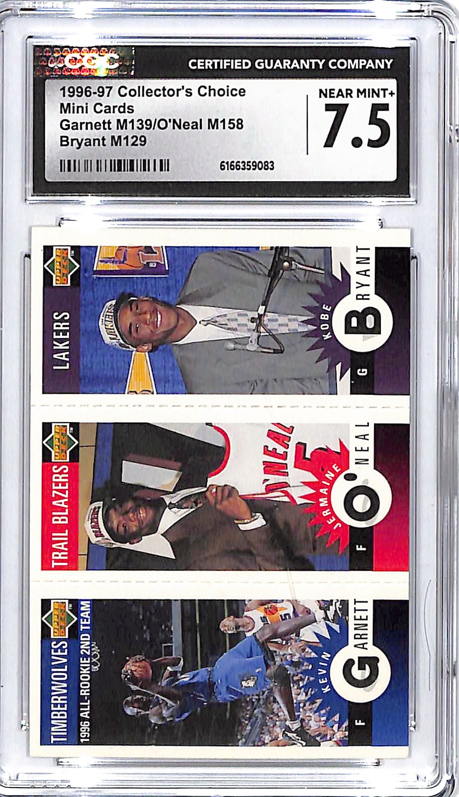 1996-97 Collectors Choice Kobe Bryant Kevin Garnett O'Neal Mini