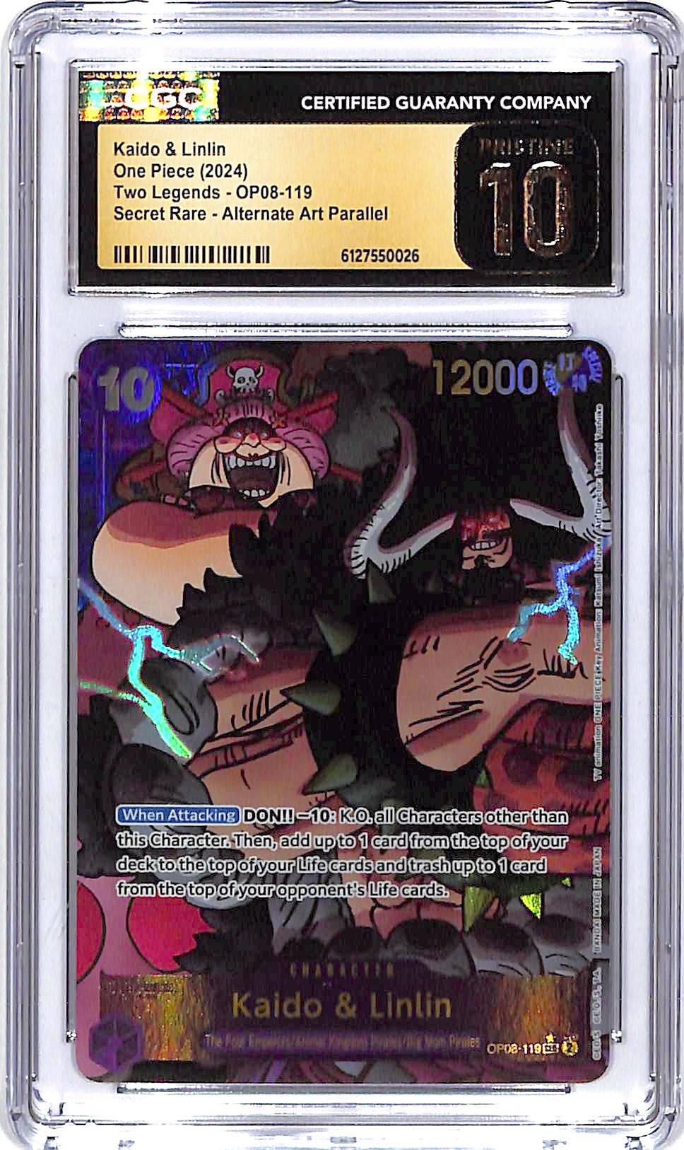 one piece card game kaido and linlin Two Legends OP08 & 119 Alternate Art CGC 10 Pristine Set Name:Oath of the Gatewatch - Red all Characters other than Card Market Events - TheMoon