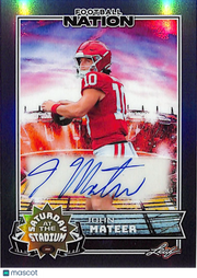2025 Leaf Football Nation John Mateer Blue Auto /7 Rookie #SA-JM1 Oklahoma