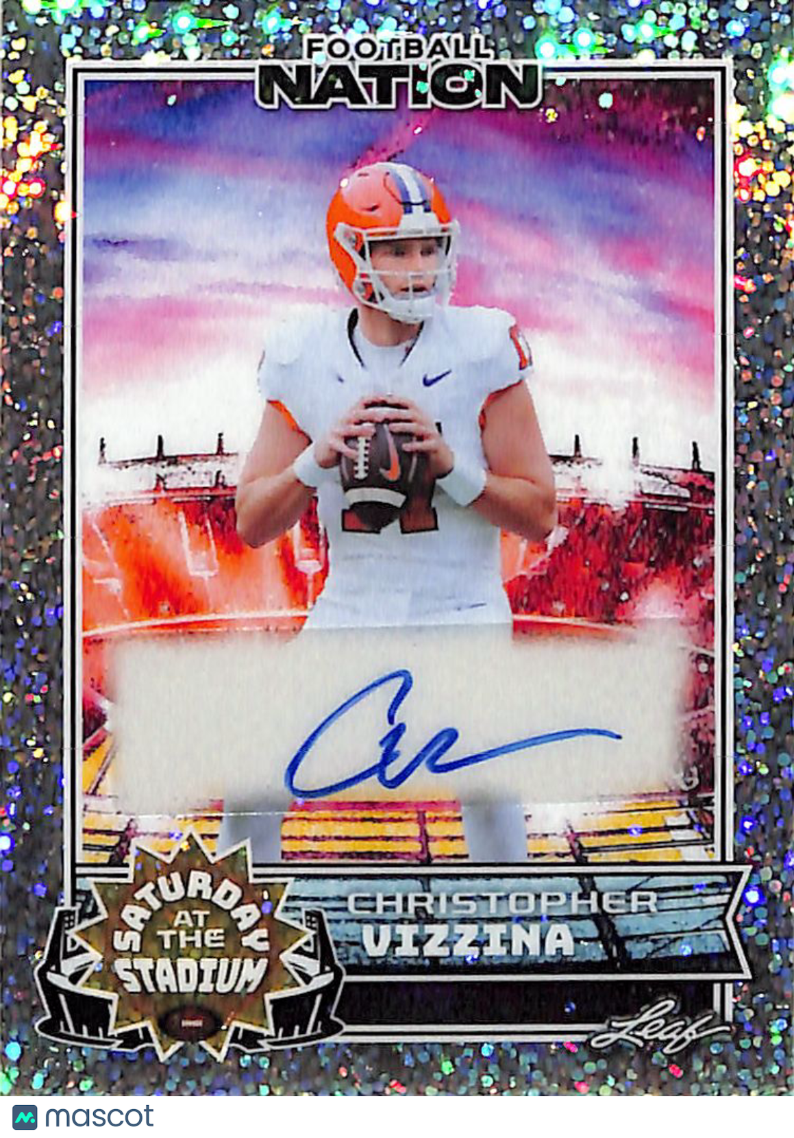 2025 Leaf Football Nation Christopher Vizzina Auto /15 Rookie #SA-CV1 Clemson
