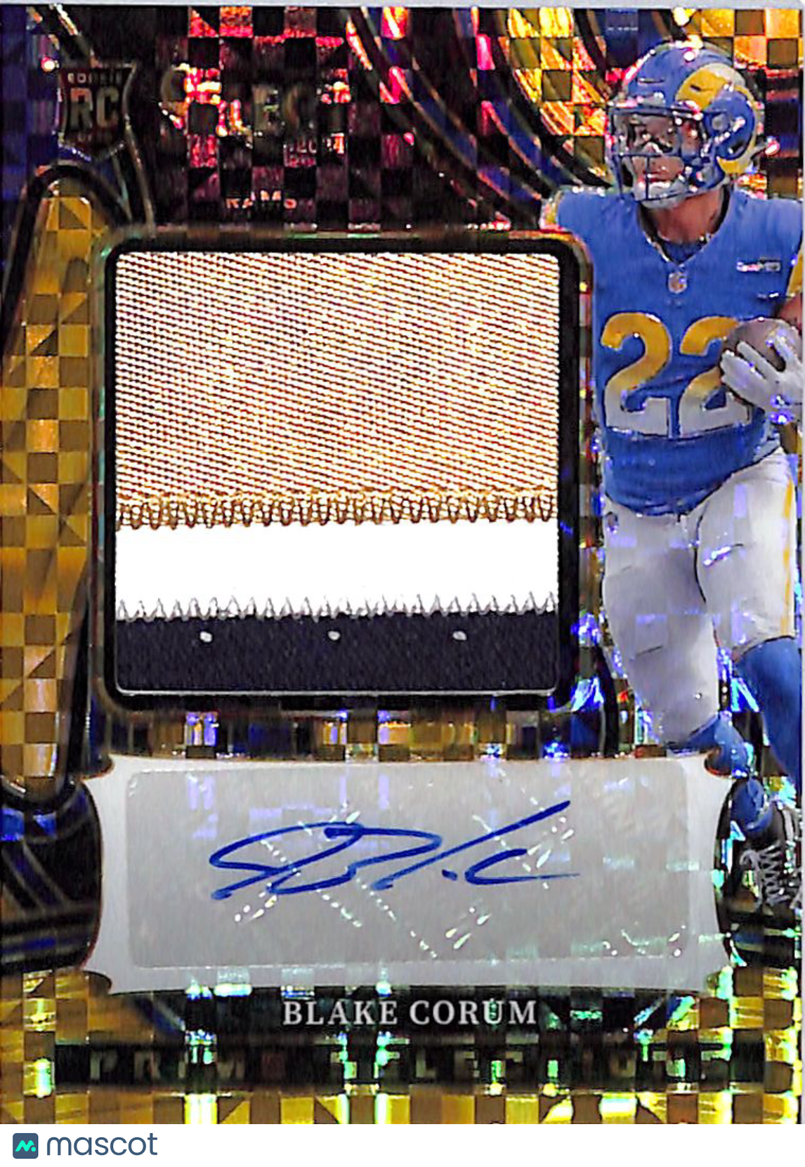 2024 Select Blake Corum Auto Gold Rookie /10 Patch Memorabilia #PSPS-BCM Rams