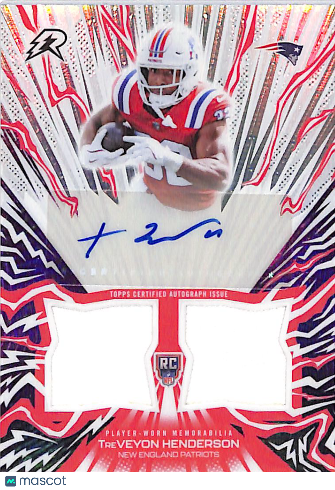 2025 Topps Resurgence TreVeyon Henderson Patch Autograph RC #AU-TH Patriots
