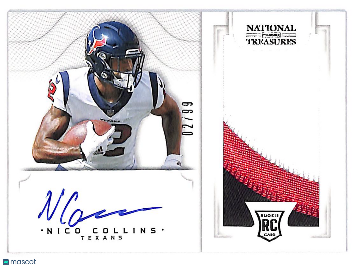 2021 National Treasures Nico Collins Auto /99 Rookie Patch #CRS-NC Texans