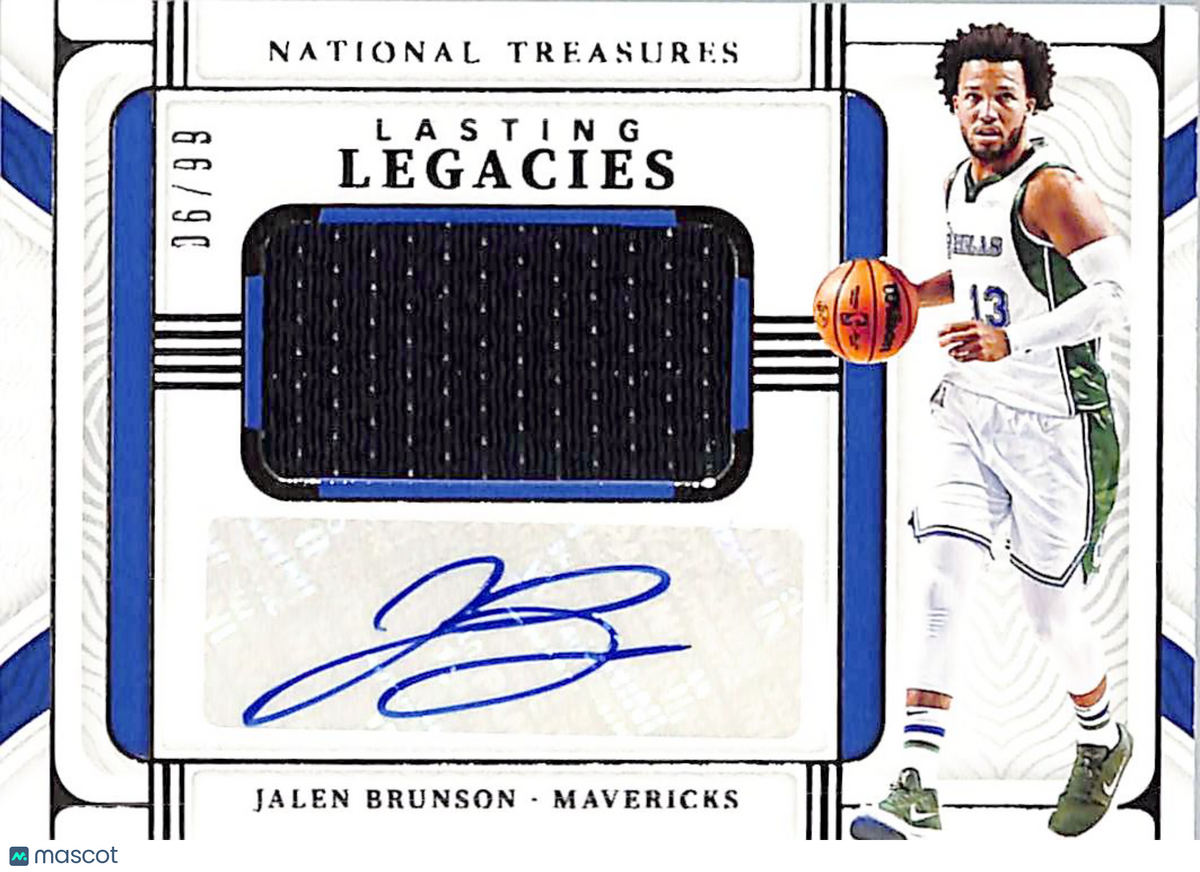 2021-22 National Treasures Lasting Legacies Jalen Brunson /99 Auto Patch #LL-JLB