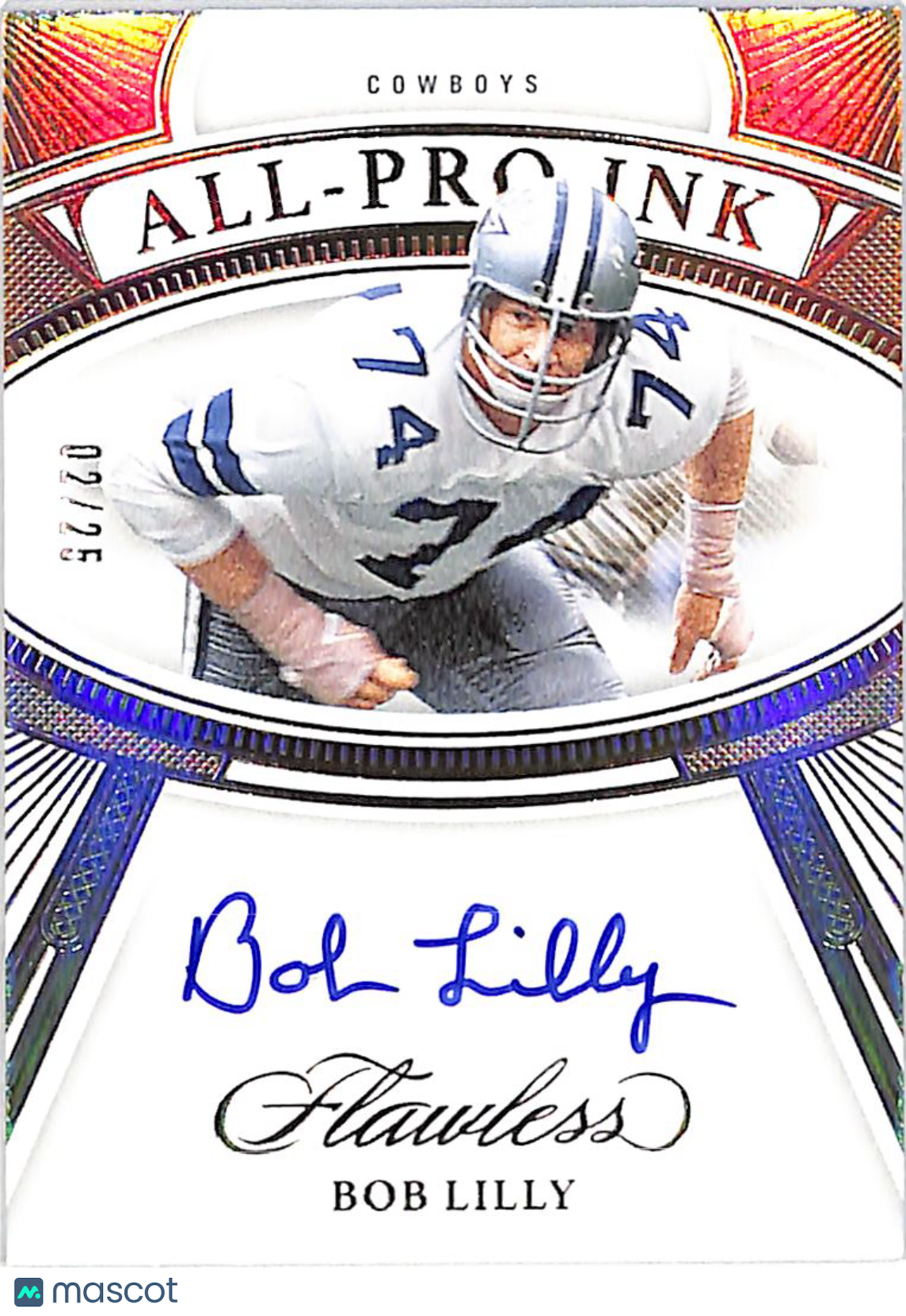 2024 Panini Flawless All-Pro Ink Bob Lilly Auto Autograph /25 #API-BLY Cowboys