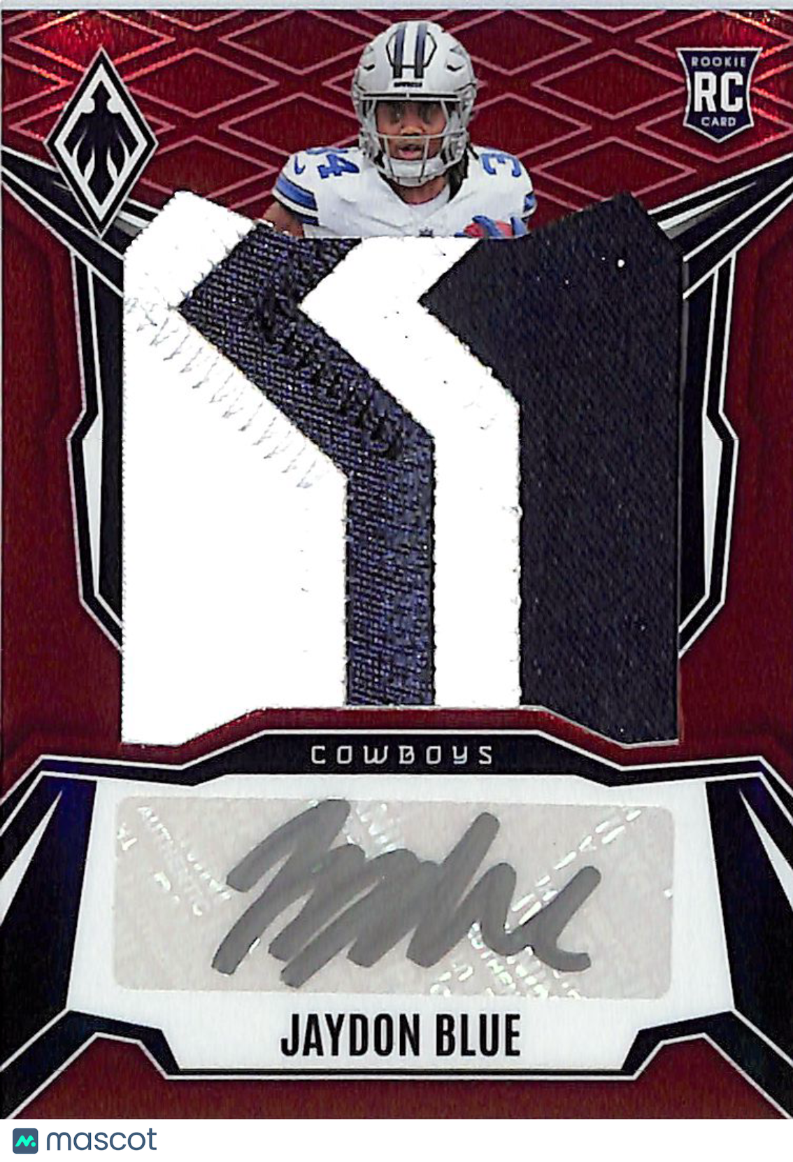 2025 Panini Phoenix Jaydon Blue /99 Rookie Auto Patch RC #RPS-JBE Cowboys
