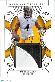 2025 Panini National Treasures DK Metcalf /49 Patch Memorabilia #TP-DKM Steelers