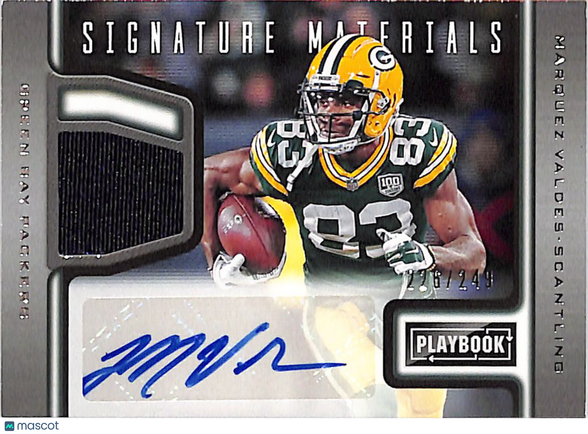 2019 Panini Playbook Marquez Valdes-Scantling /249 Patch Auto #SM-MS Packers