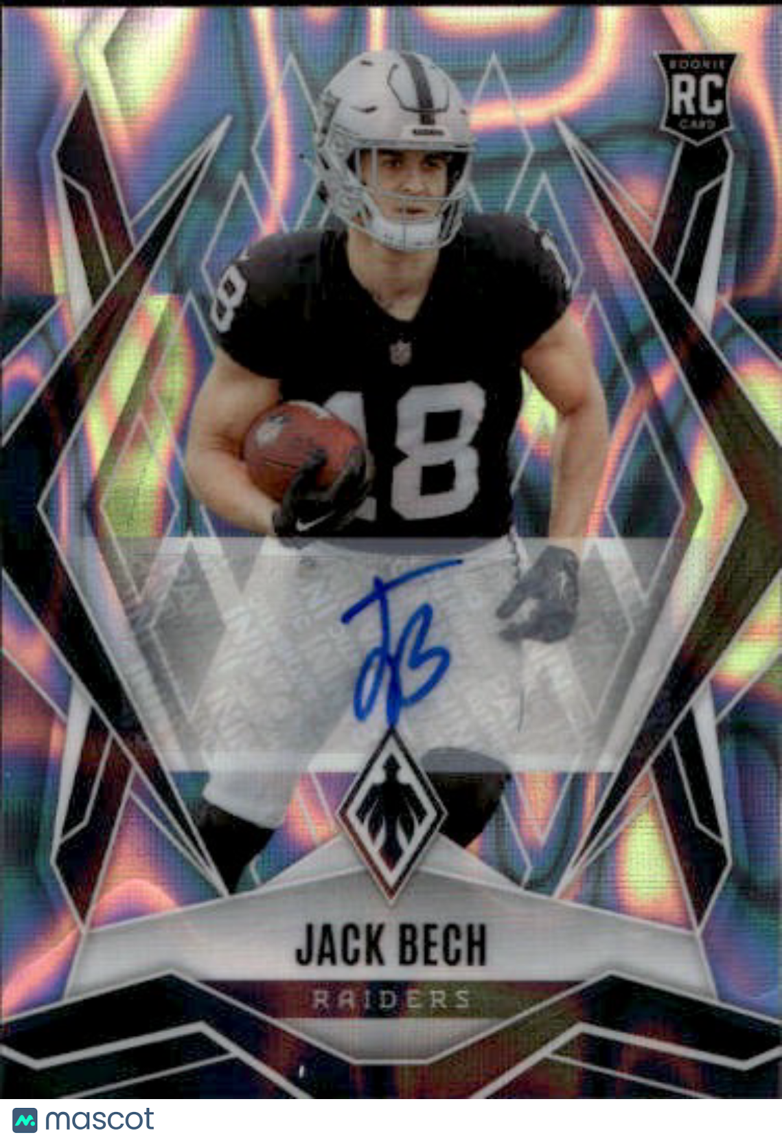 2025 Panini Phoenix Jack Bech Autograph lava Rookie RC #188 Las Vegas Raiders