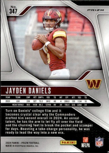 2024 Panini Prizm Jayden Daniels Green Rookie RC #347 Washington Commanders