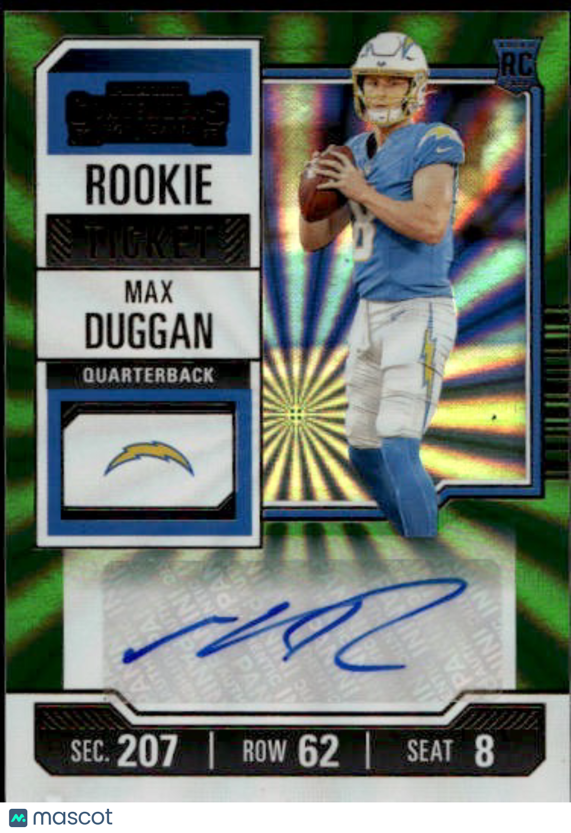 2023 Panini Contenders Football Max Duggan Rookie Ticket Auto RC #224 Chargers