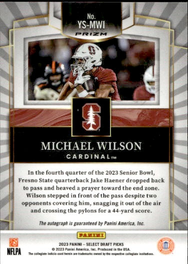 2023 Select Draft Picks Michael Wilson Youth Explosion Auto Rookie RC #YS-MWI