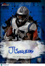 2024 Topps Finest Ja'Tavion Sanders Blue /99 Rookie Auto RC #RFA-JS Panthers