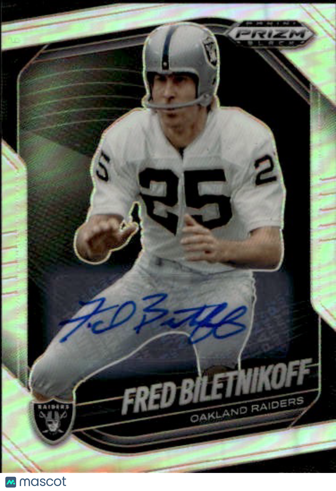2025 Panini Prizm Black Football Fred Biletnikoff Autograph #109 Oakland Raiders