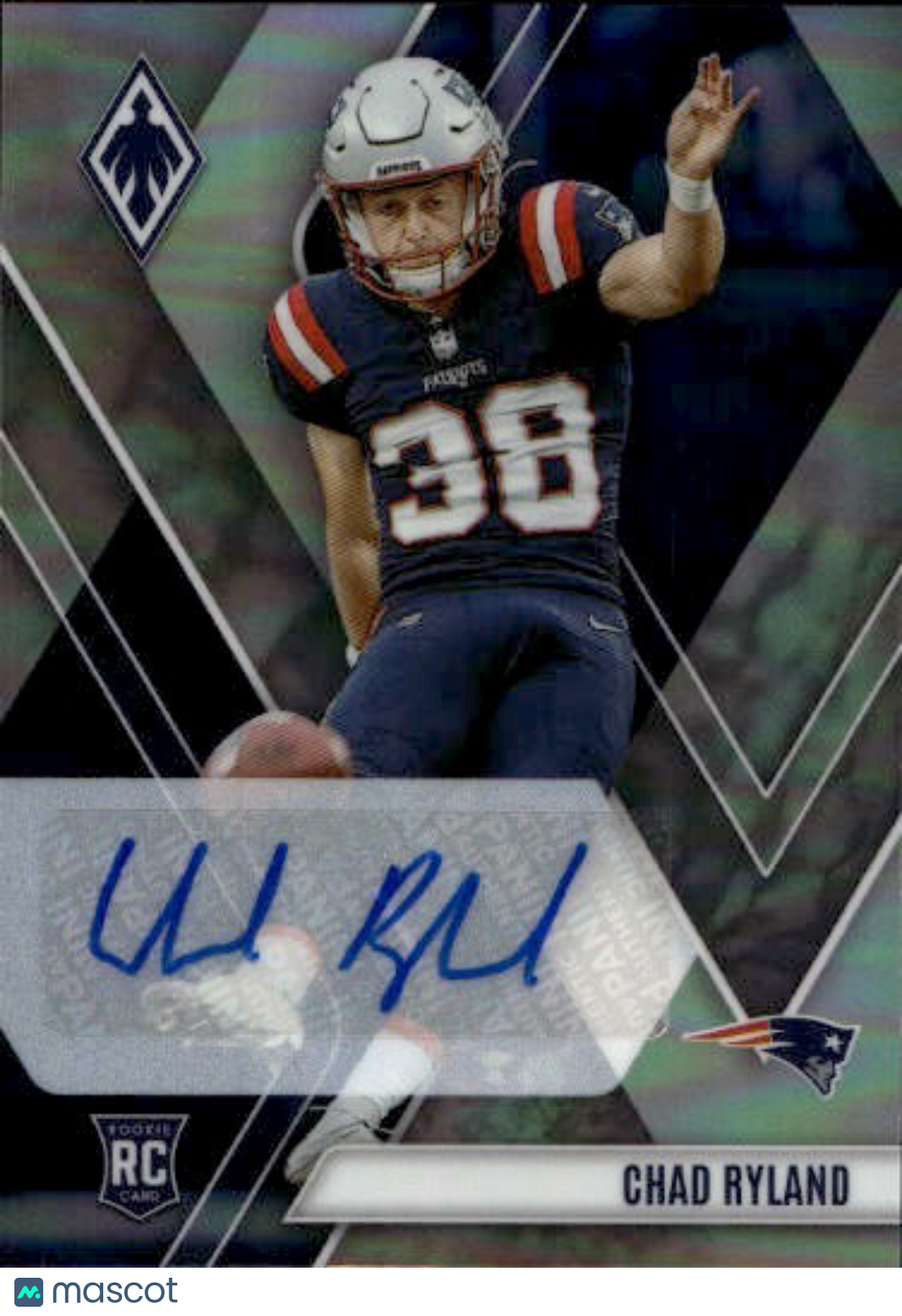 2023 Panini Phoenix Chad Ryland Rookie Autograph RC #198 New England Patriots