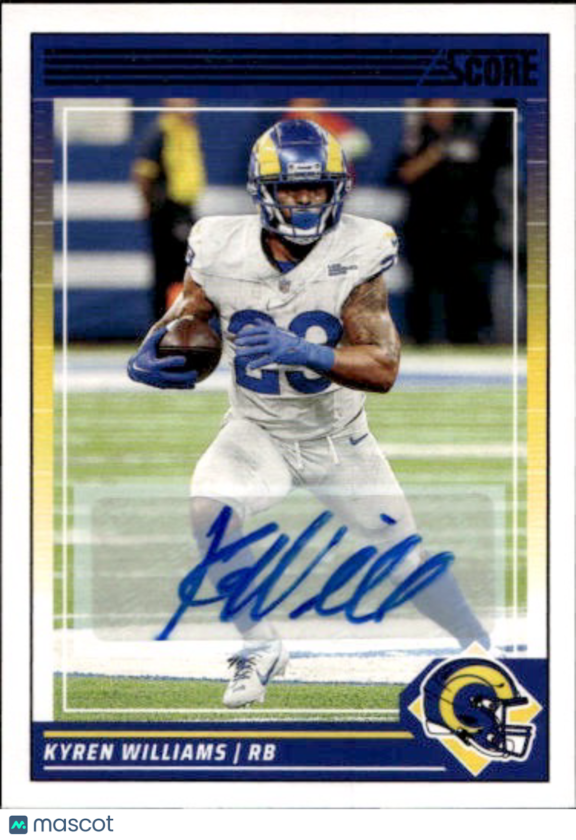 2024 Panini Score Football Kyren Williams Autograph #157 Los Angeles Rams