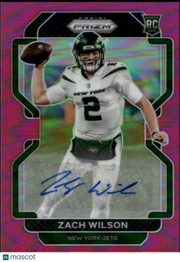 2021 Panini Prizm Zach Wilson Pink Rookie Autograph RC #332 New York Jets