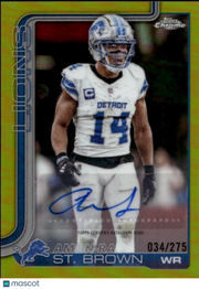2025 Topps Chrome Football Amon-Ra St. Brown Yellow Autograph /275 #BA-AS Lions