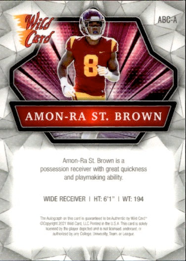 2021 Wild Card Alumination Amon-Ra St. Brown Rookie Autograph #ABC-A USC Trojans