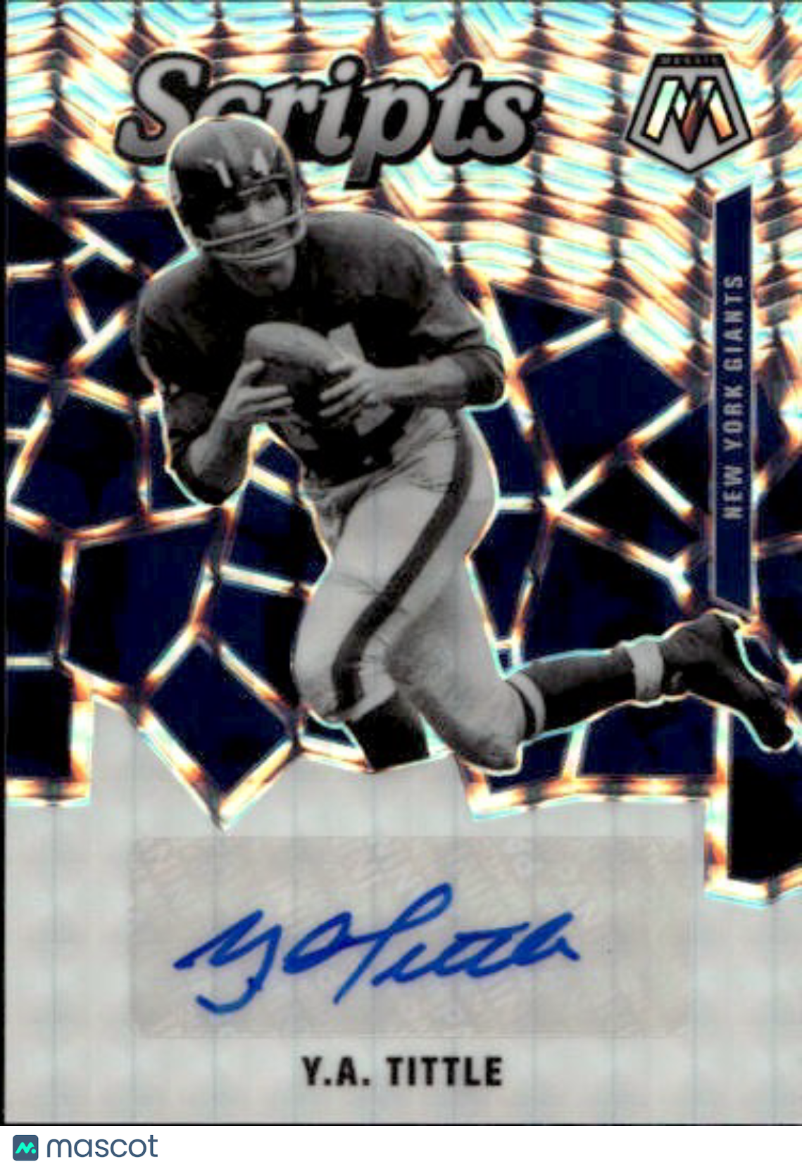 2020 Panini Mosaic Football Scripts Y.A. Tittle Auto Autograph #S24 Giants
