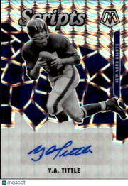2020 Panini Mosaic Football Scripts Y.A. Tittle Auto Autograph #S24 Giants