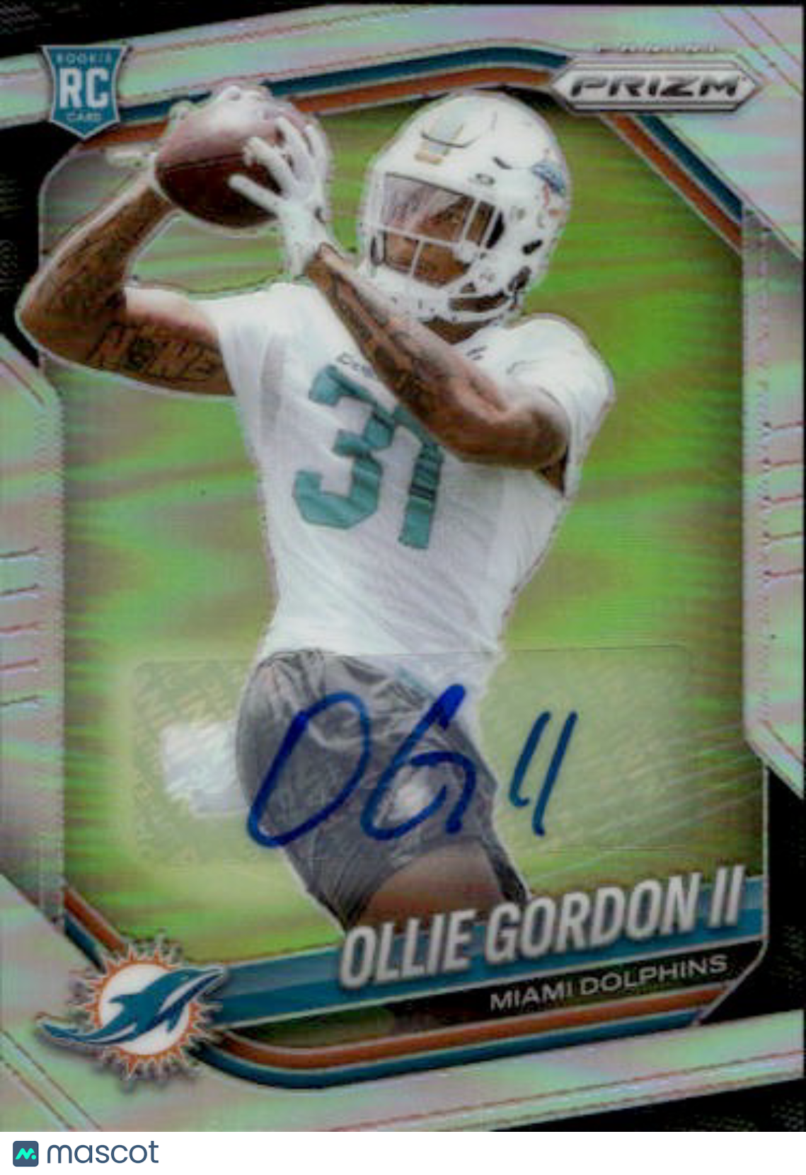 2025 Panini Prizm Ollie Gordon II Autograph Rookie RC #333 Miami Dolphins