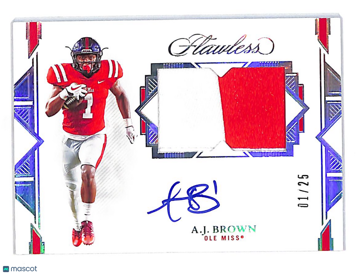 2022 Panini Flawless Collegiate A.J. Brown Autograph Patch /25 #PA-AJB Ole Miss