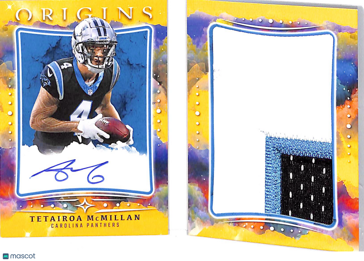 2025 Origins Tetairoa McMillan Rookie Autograph /25 Booklet Patch RC Panthers