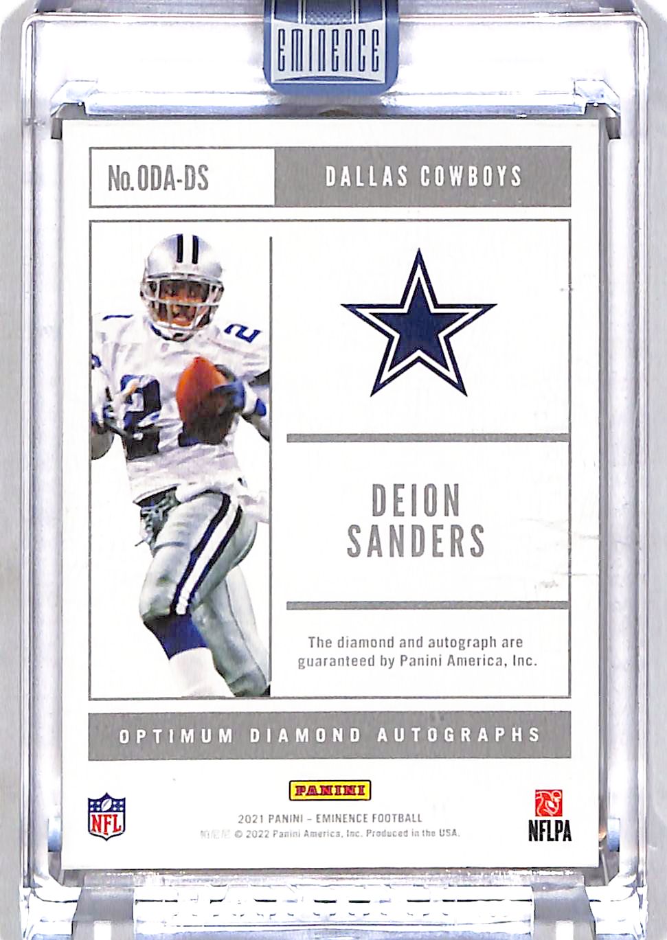 2021 Panini Eminence Optimum Diamond Autographs Deion Sanders /8 #ODA-DS Cowboys