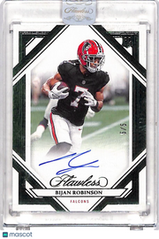 2023 Panini Flawless Bijan Robinson Emerald /5 Autograph Rookie #RFS-BRO Falcons