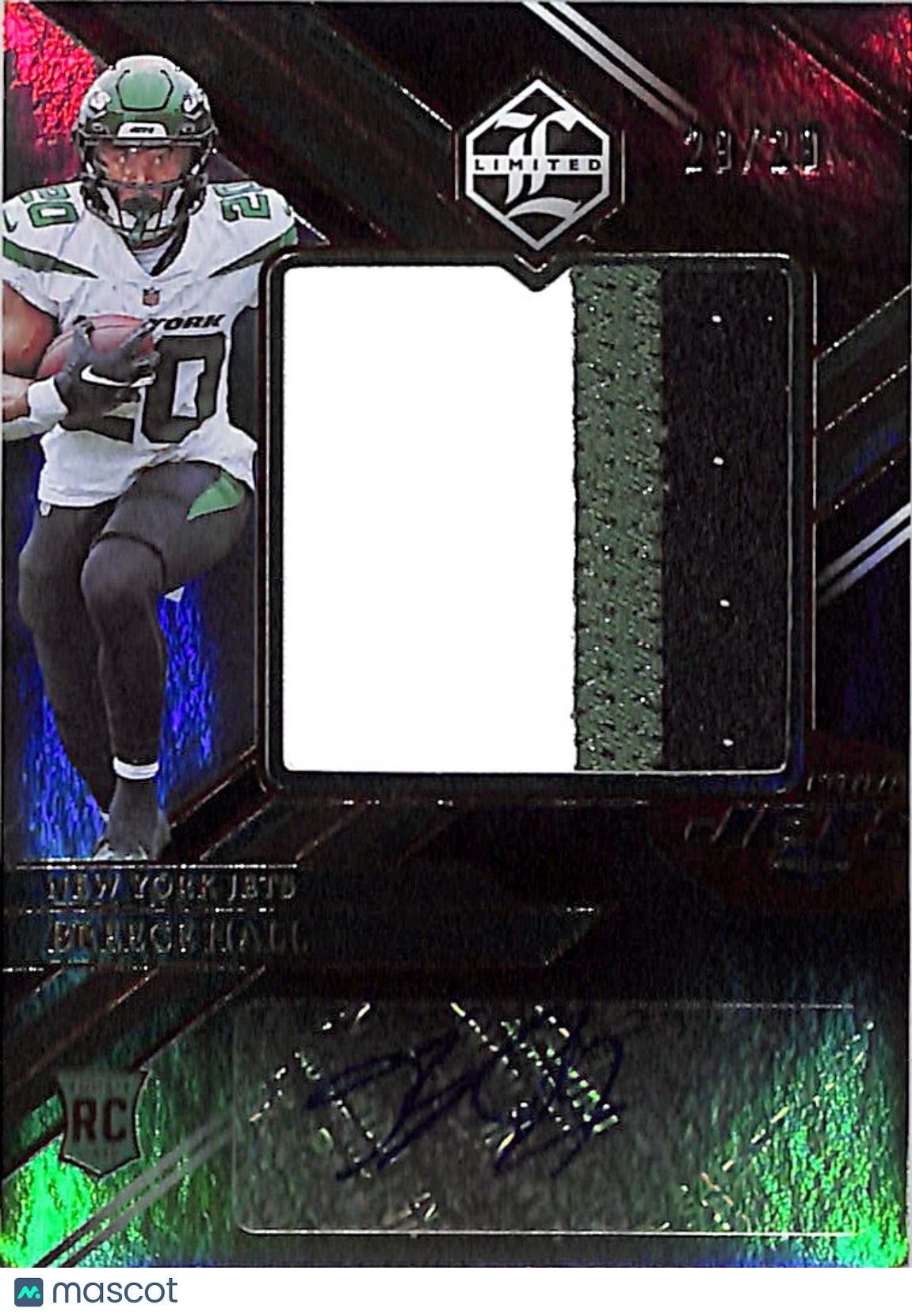 2023 Panini Limited Football Breece Hall Autograph /29 Patch RC #148 Jets