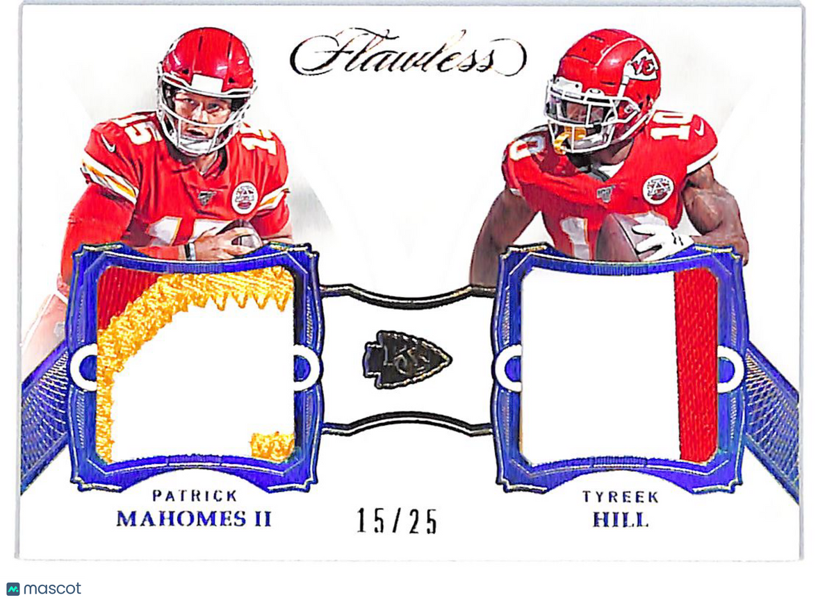 2019 Panini Flawless Patrick Mahomes II Tyreek Hill /25 Dual Patch #DDM1 Chiefs