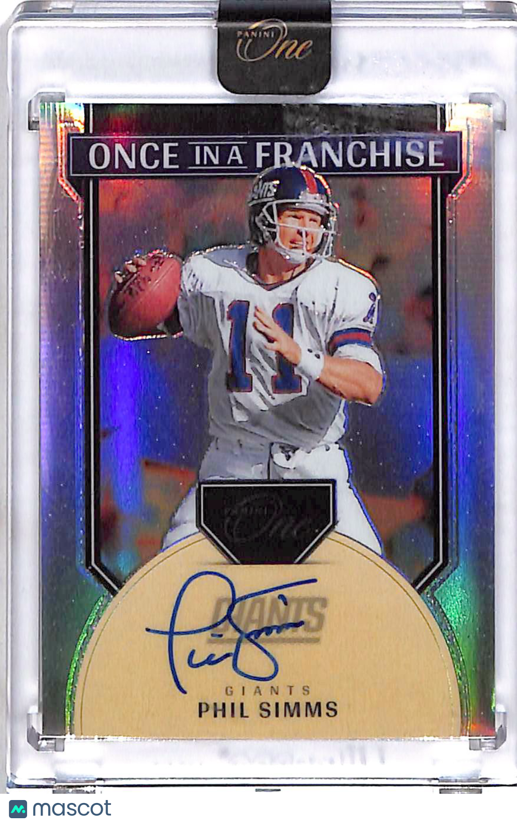 2024 Panini One Prizm Once in a Franchise Phil Simms Autograph /99 #335 Giants