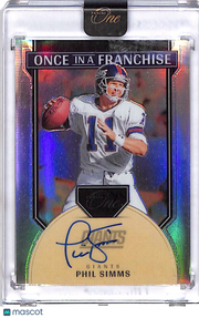2024 Panini One Prizm Once in a Franchise Phil Simms Autograph /99 #335 Giants