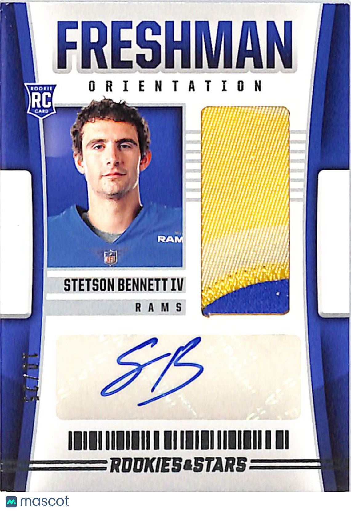 2023 Panini Rookies & Stars Stetson Bennett IV /25 Autograph RC Patch FO-SB Rams