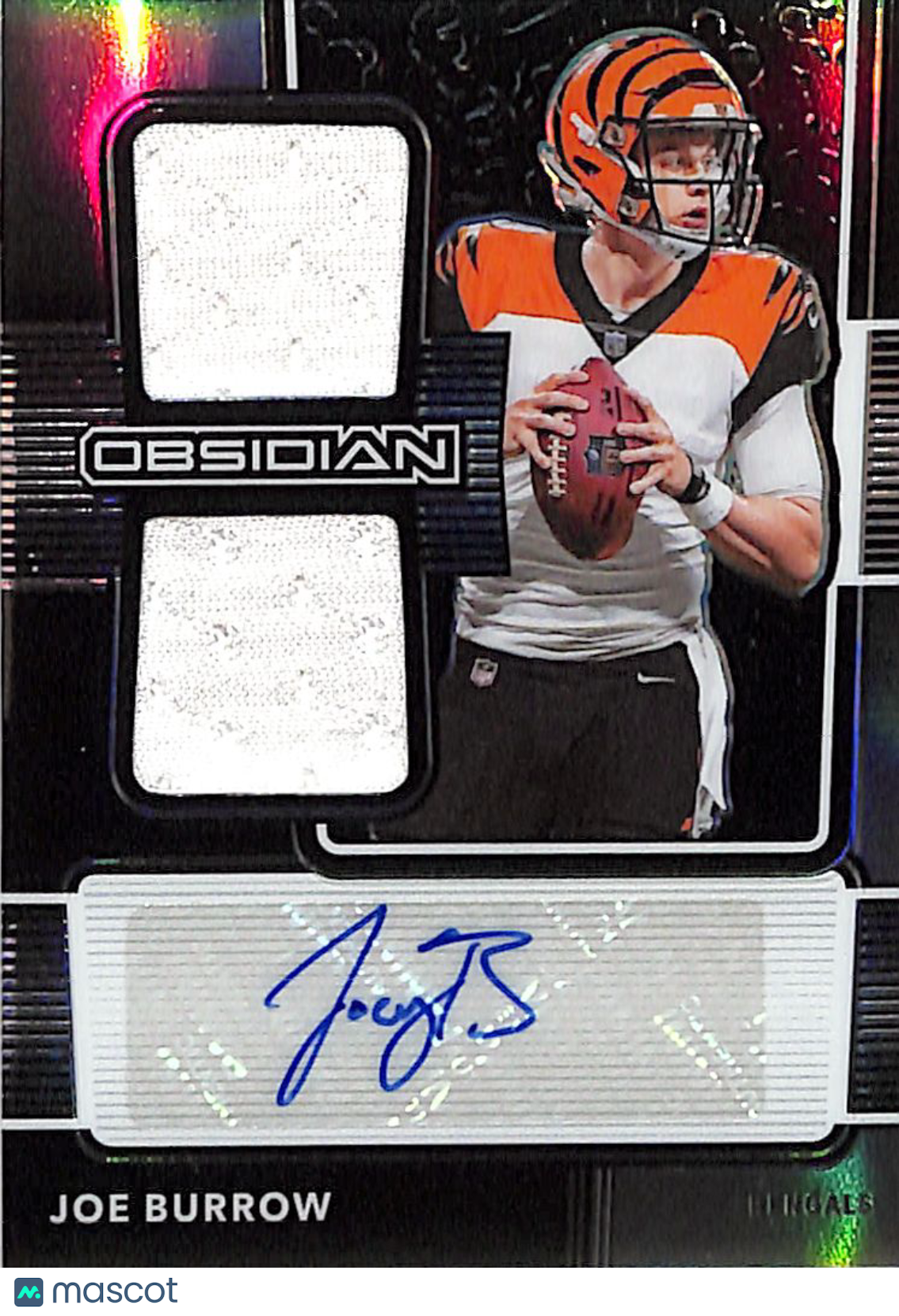 2020 Panini Obsidian Joe Burrow Rookie Patch Autograph /100 #RJI-1 Bengals