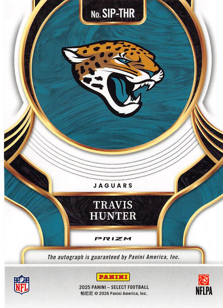 2026 Panini Select Travis Hunter Rookie Autograph Silver RC #SIP-THR Jaguars
