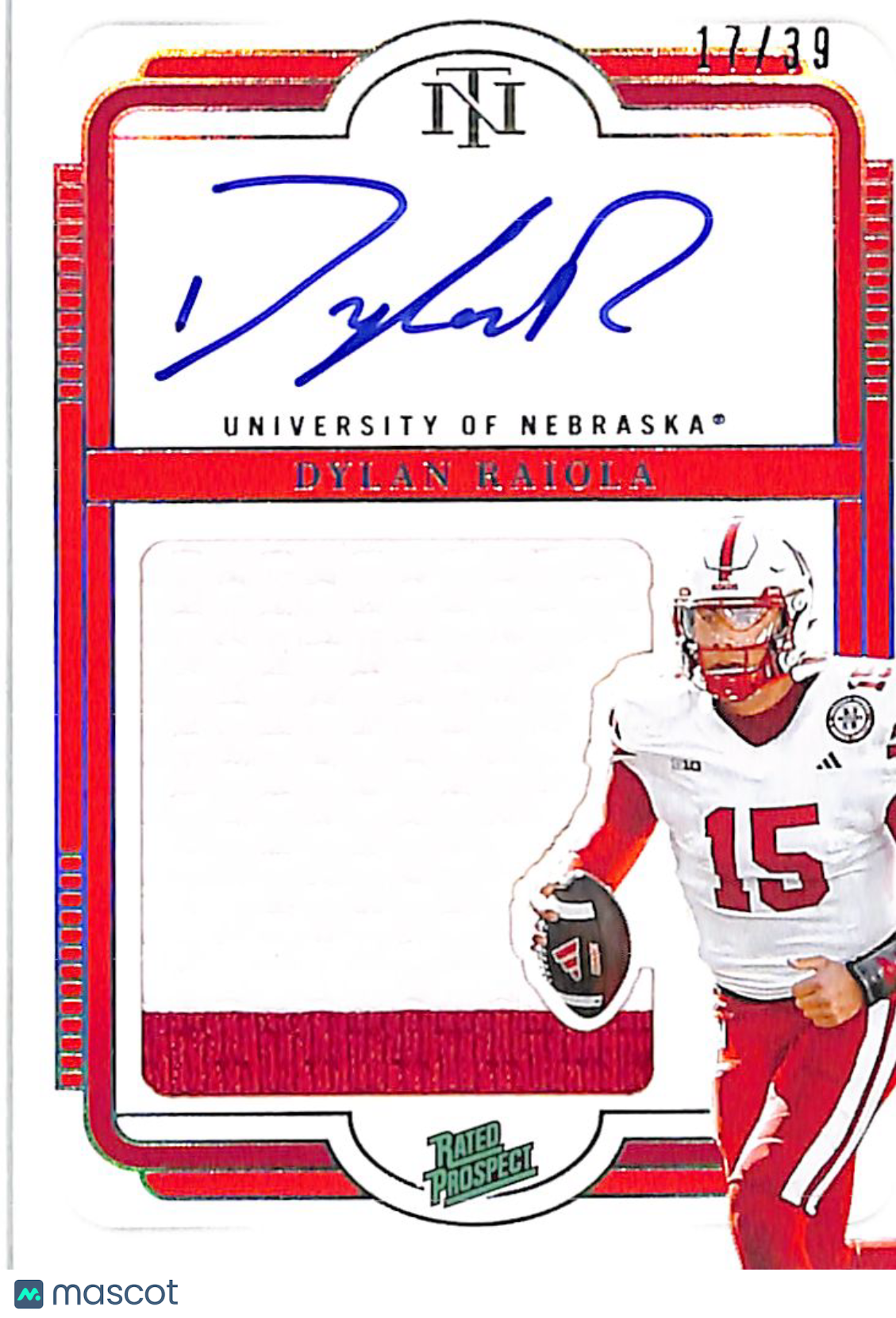 2025 National Treasures Collegiate Dylan Raiola /39 Rookie Patch Auto #134