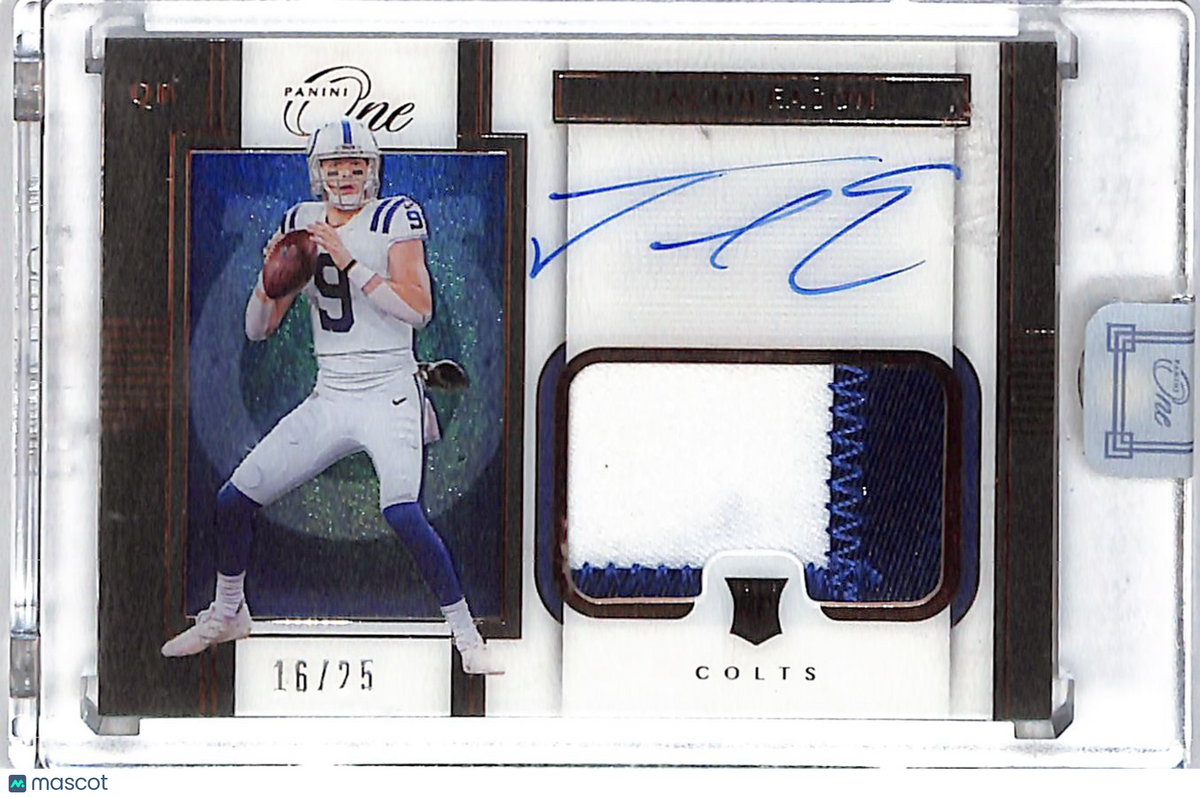 2020 Panini One Jacob Eason /25 Rookie Autograph Patch #123 Indianapolis Colts