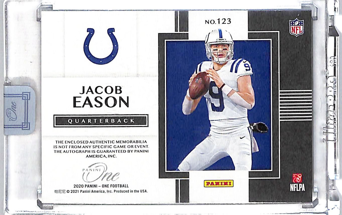 2020 Panini One Jacob Eason /25 Rookie Autograph Patch #123 Indianapolis Colts