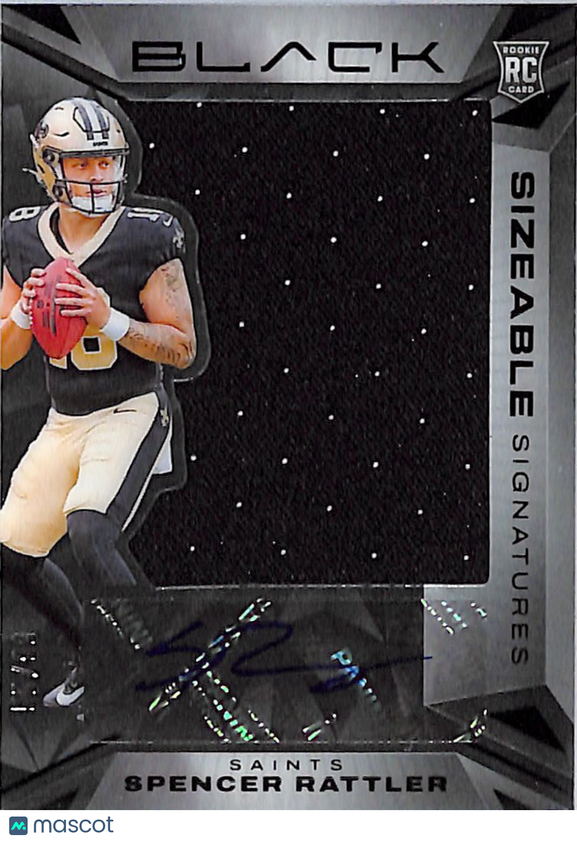 2024 Panini Black Spencer Rattler /99 Rookie Patch RC Autograph #SSR-SRR Saints