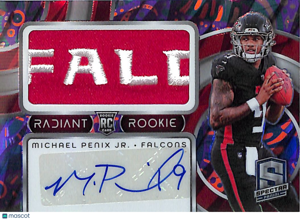 2024 Spectra Michael Penix Jr. /5 Rookie Patch RC Autograph #RRP-MPJ Falcons
