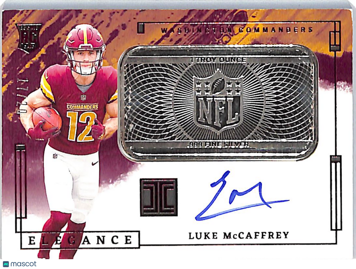 2024 Impeccable Elegance Luke McCaffrey Autograph /20 Rookie Silver Bar #RHP-LMY
