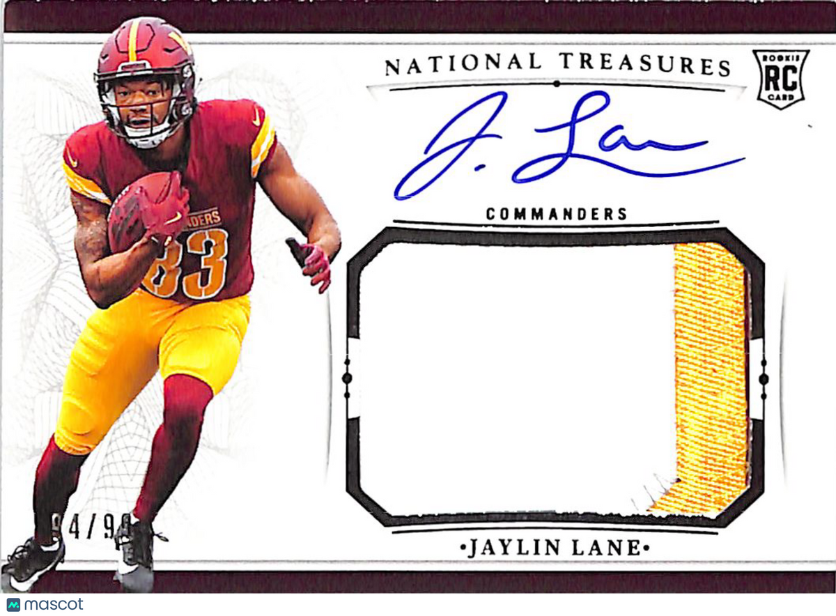 2025 National Treasures Jaylin Lane Rookie Patch Autograph /99 RC #CRPA-JLE