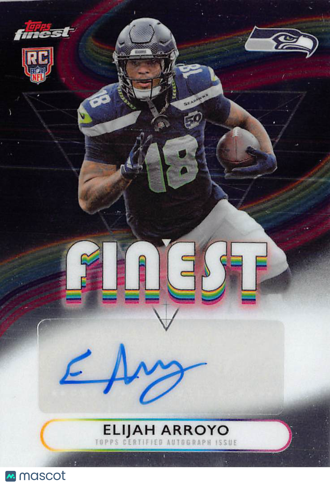 2025 Topps Finest Elijah Arroyo Rookie Autograph RC #RFA-EAR Seattle Seahawks