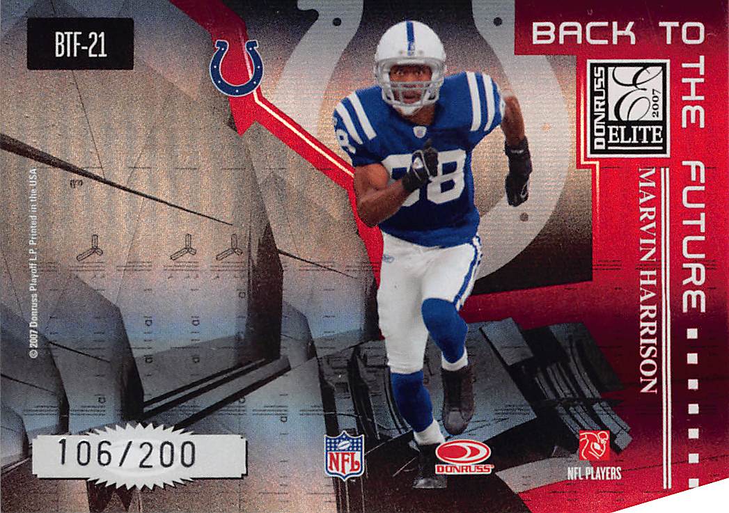2007 Donruss Elite Back to the Future Marvin Harrison Jerry Rice Red /200 BTF-21